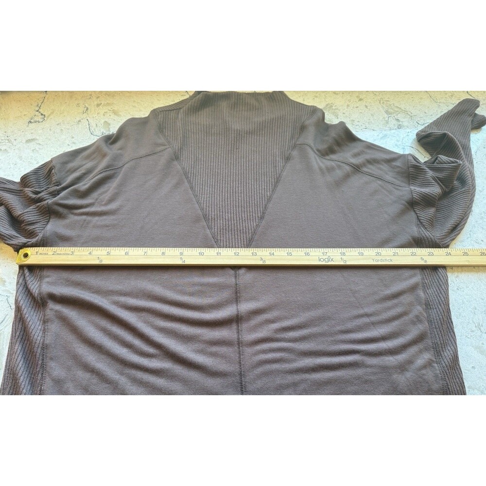 BKE Buckle Oversized Ribbed Mock Neck Pullover Sweater Sz Medium Chocolate Brown - Picture 7 of 8